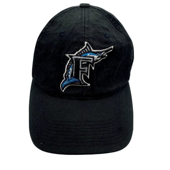 90s Y2K Florida Marlins MLB Coach Hat Black Outdoor Cap Snapback Baseball VTG - Picture 1 of 15